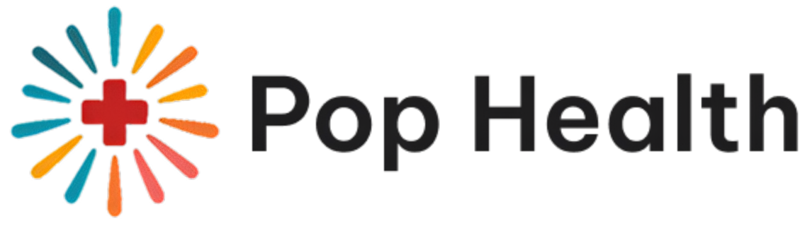 Pop Health logo with colorful cross.